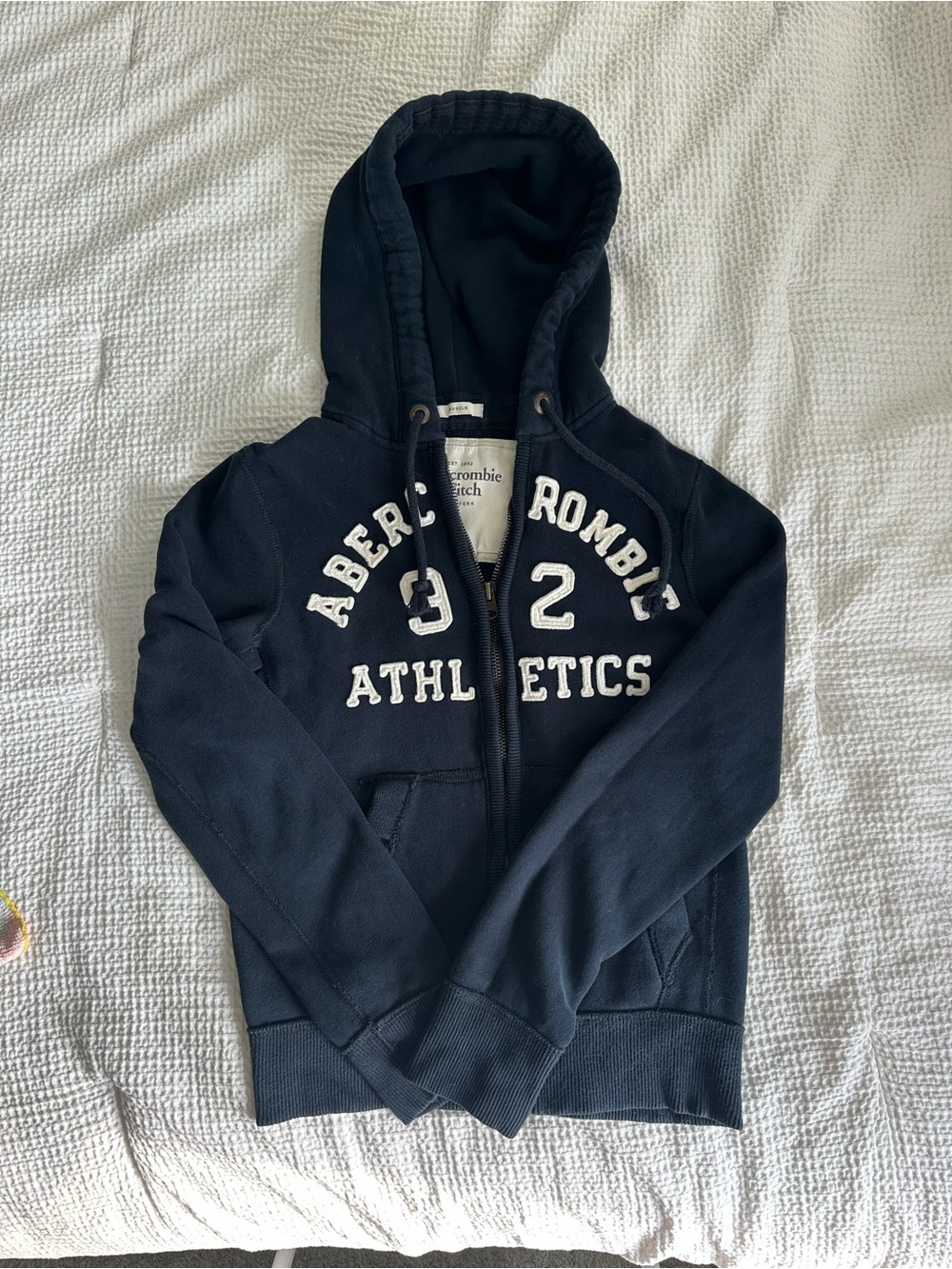 Y2K Abercrombie & Fitch Navy Blue Muscle Hoodie Men’s S